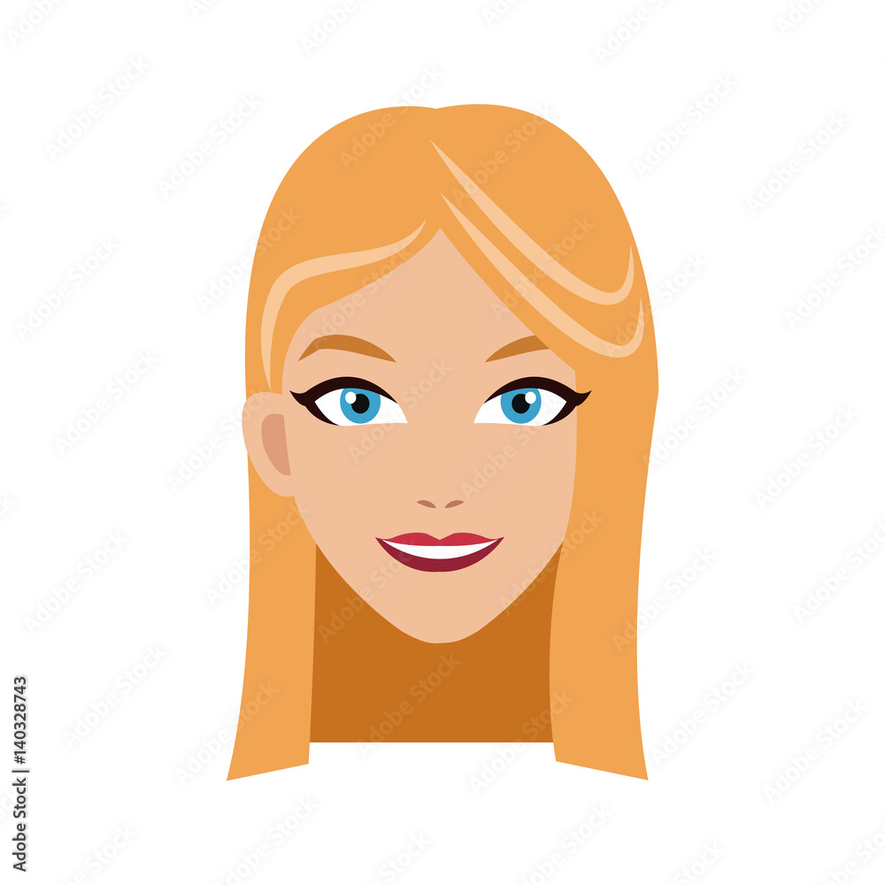handsome woman cartoon icon over white background. colorful design. vector illustration