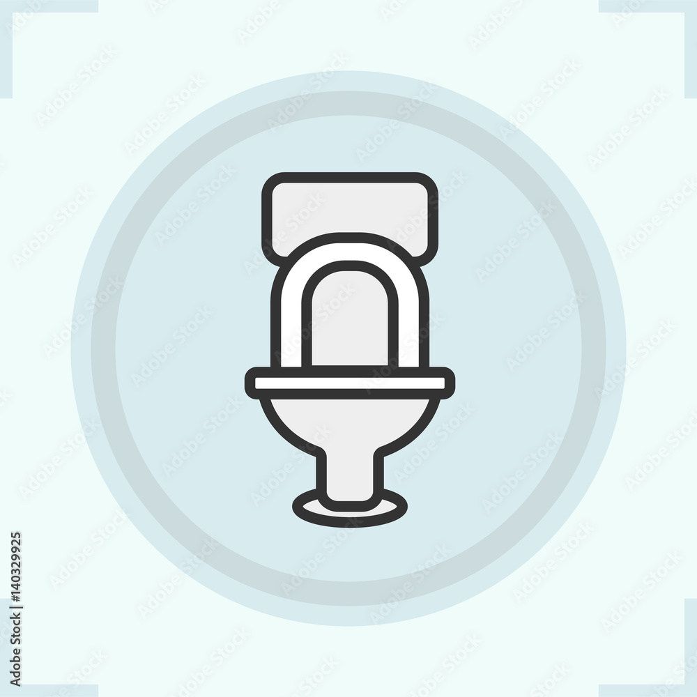 Toilet color icon Toilet color icon
