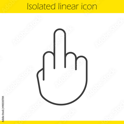 Middle finger up linear icon