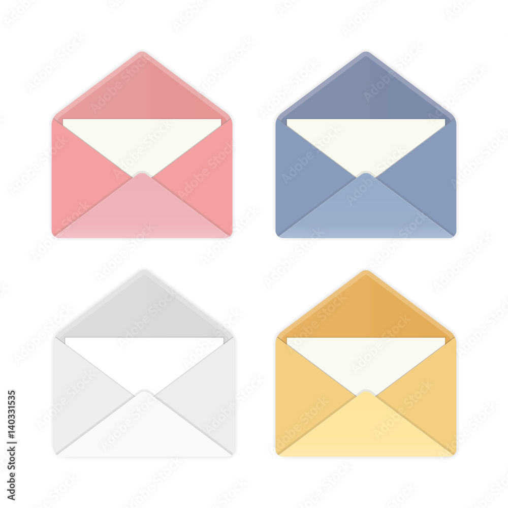 Open envelope with paper. Vector illustration. Open envelope with paper. Vector illustration.