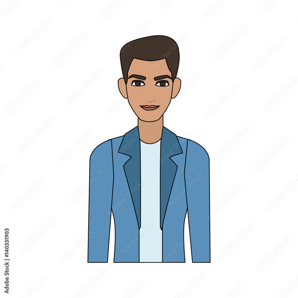 handsome young man with blue jacket icon image vector illustration design handsome young man with blue jacket icon image vector illustration design