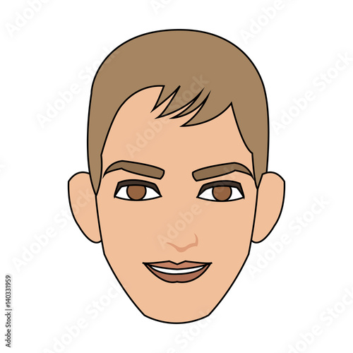 face of handsome young man icon image vector illustration design 