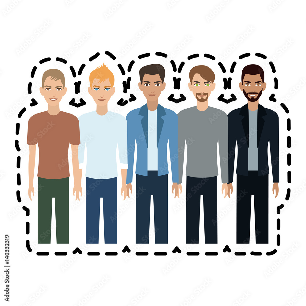 group of young handsome men icon image vector illustration design group of young handsome men icon image vector illustration design