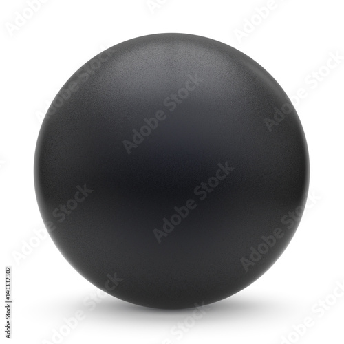 Sphere round button black matted ball basic circle geometric shape solid figure simple minimalistic atom single drop object blank balloon design element empty. 3d render illustration isolated