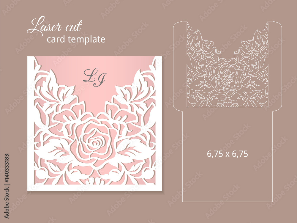 Laser cut invitation card template Stock Vector | Adobe Stock