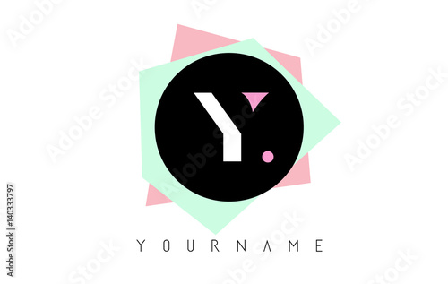 Y Geometric Shapes Logo Design with Pastel Colors.