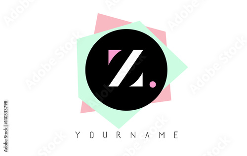 Z Geometric Shapes Logo Design with Pastel Colors.