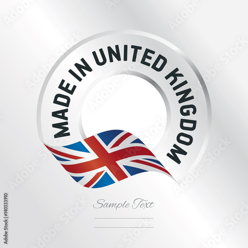 Made in UK transparent logo icon silver background