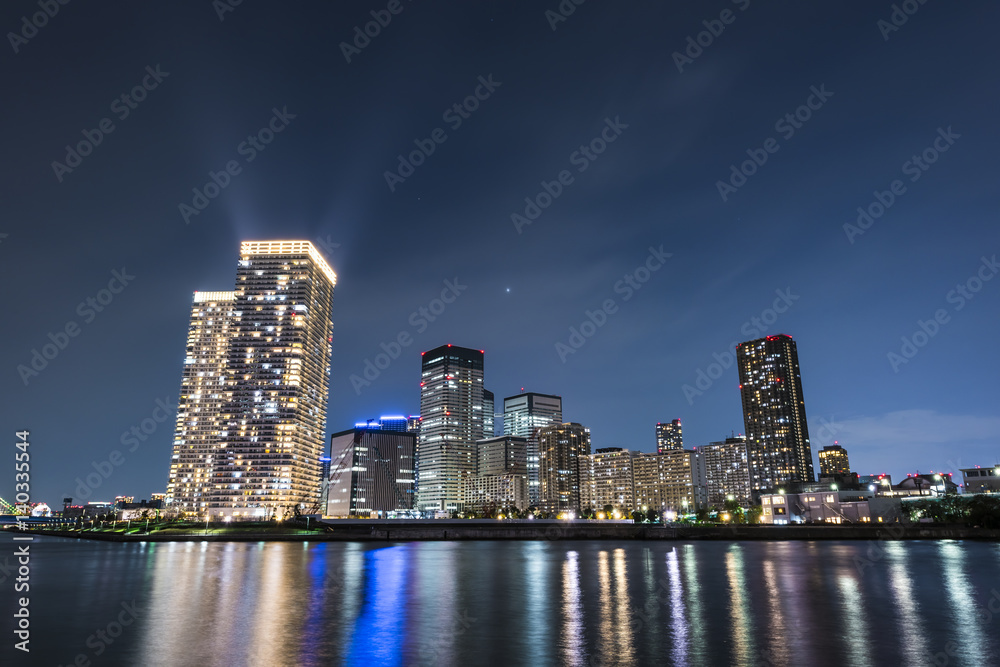 Obraz premium 夜の晴海エリア