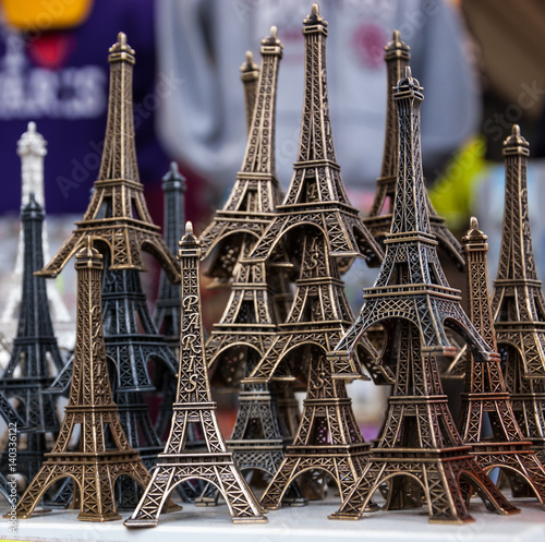 Eiffel tower souvenirs. Toy tour Eiffel is the most popular souvenir from Paris.
