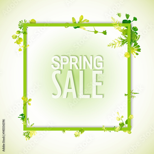 Spring sale watercolor banner