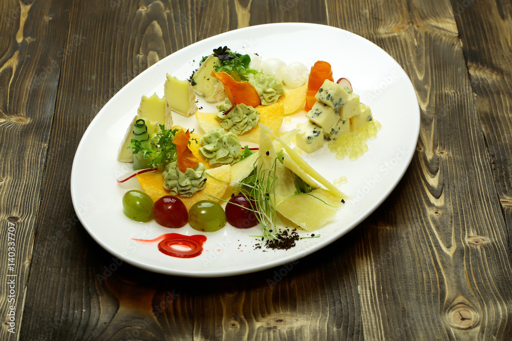 Snack or platter with cheese Snack or platter with cheese