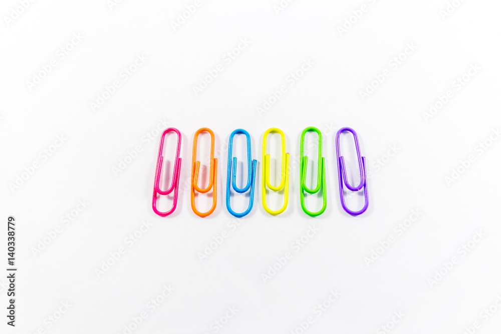Office paper clips isolated on white background Office paper clips isolated on white background