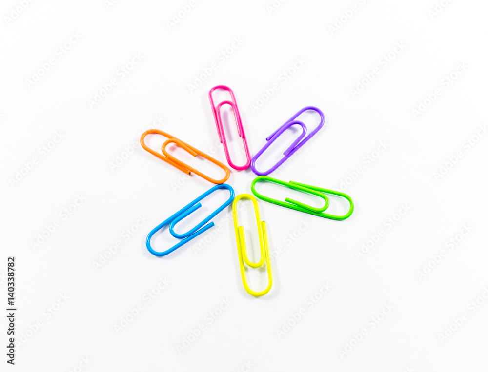 Office paper clips isolated on white background Office paper clips isolated on white background