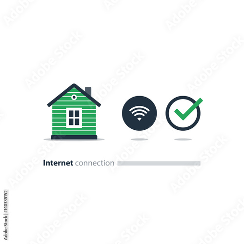 Internet access at home, wi-fi icon, smart solution concept