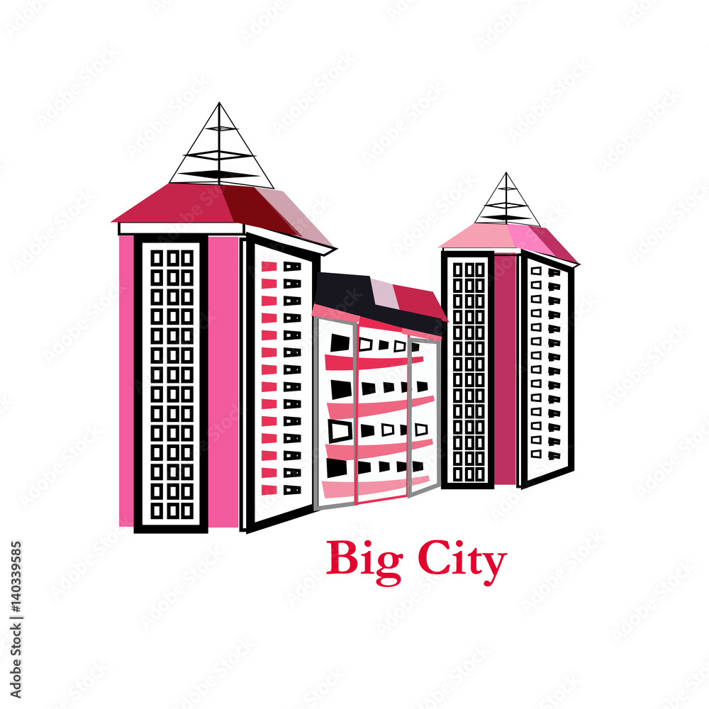Cityscape Building Line art Vector Illustration design - Big Cityscape Building Line art Vector Illustration design - Big
