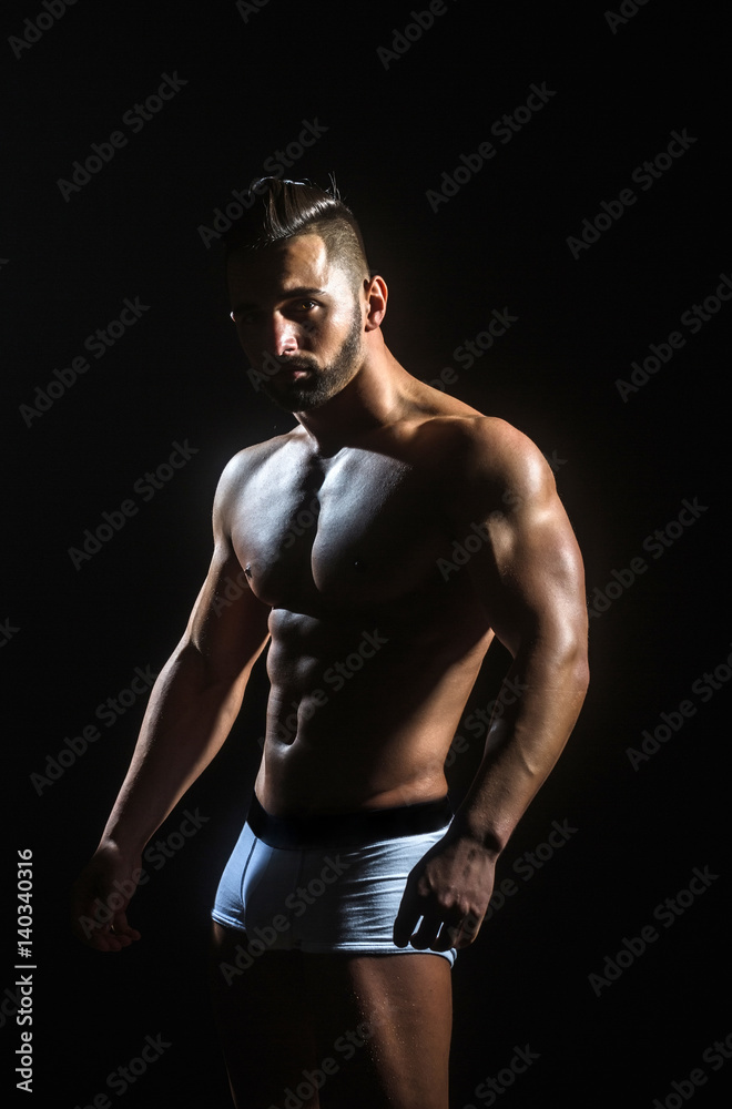 handsome muscular macho man with sexy athlete body in pants handsome muscular macho man with sexy athlete body in pants