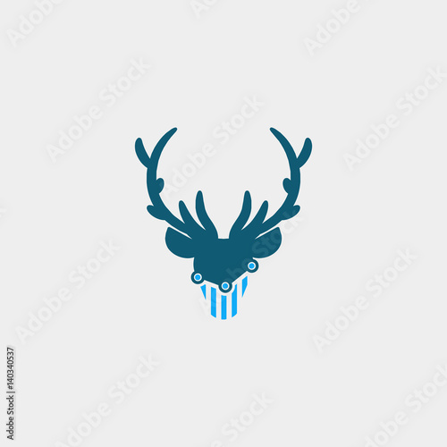 deer finance logo. animal logo with statistic concept