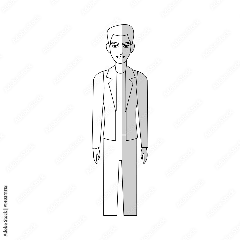good looking man cartoon icon over white background. vector illustration