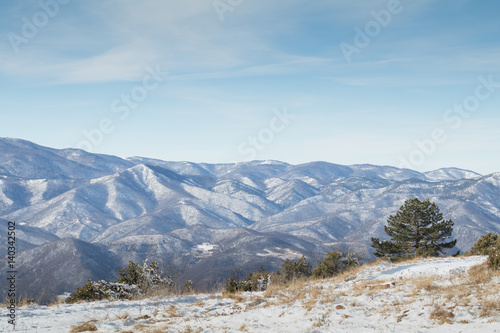 winter mountains landscape. Serbia, Kopaonik.