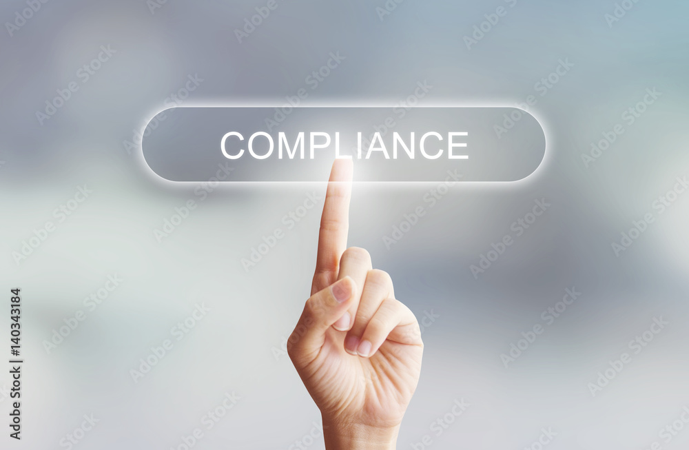 Hand touch screen interface and select button Compliance. Business concept. Hand touch screen interface and select button Compliance. Business concept.