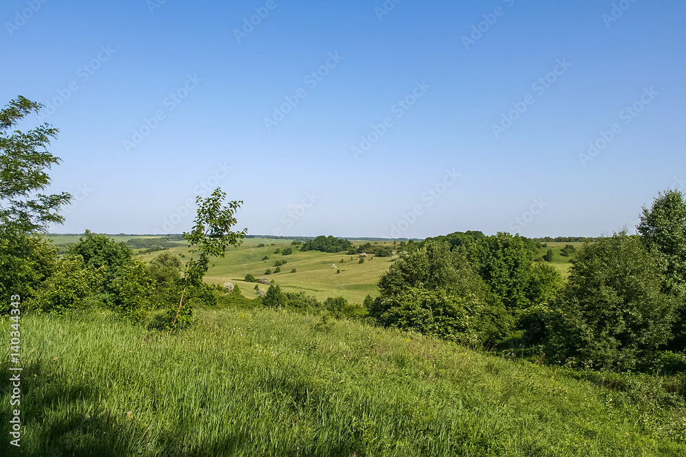 Reservoirs and field shelterbelts in the fields near the village of Novoselivka in the Novo-vodolaz'ke district, Kharkiv region of Ukraine. 2007