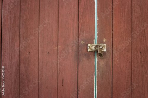 wooden door with lock