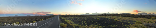 volcanic landscape in Lanzarote  Timanfaya national park in morning light