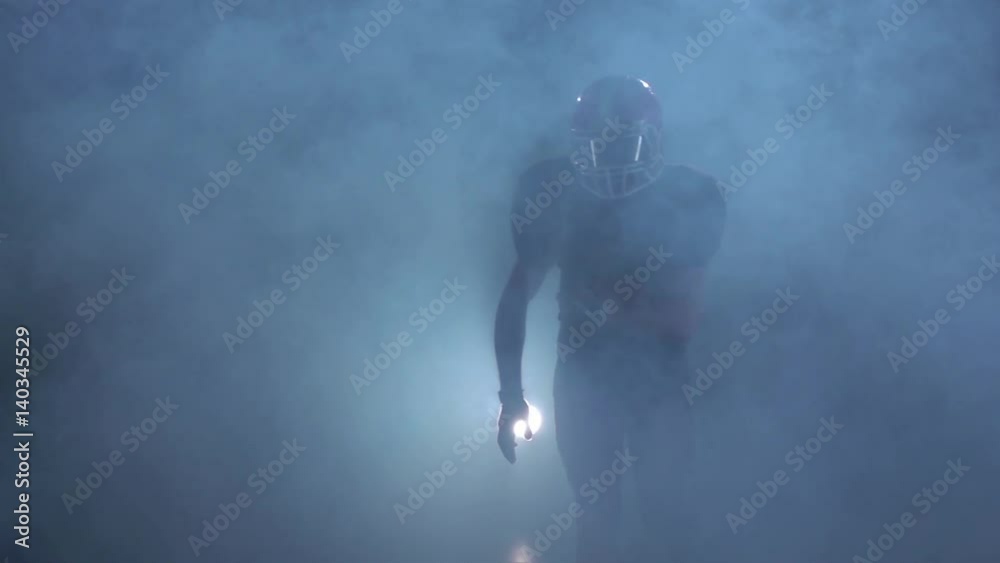 Two rugby football player go into battle face. Slow motion Two rugby football player go into battle face. Slow motion