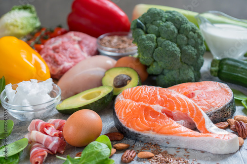 Quadro su tela Healthy eating food low carb keto ketogenic diet meal plan