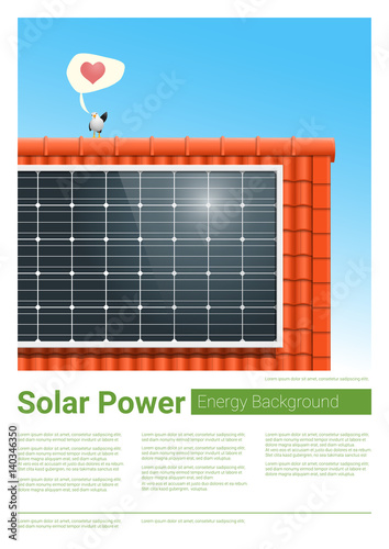 Energy concept background with solar panel , vector , illustration