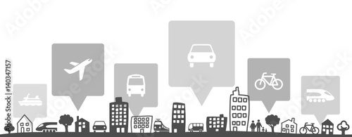 Silhouette Stadt Verkehr