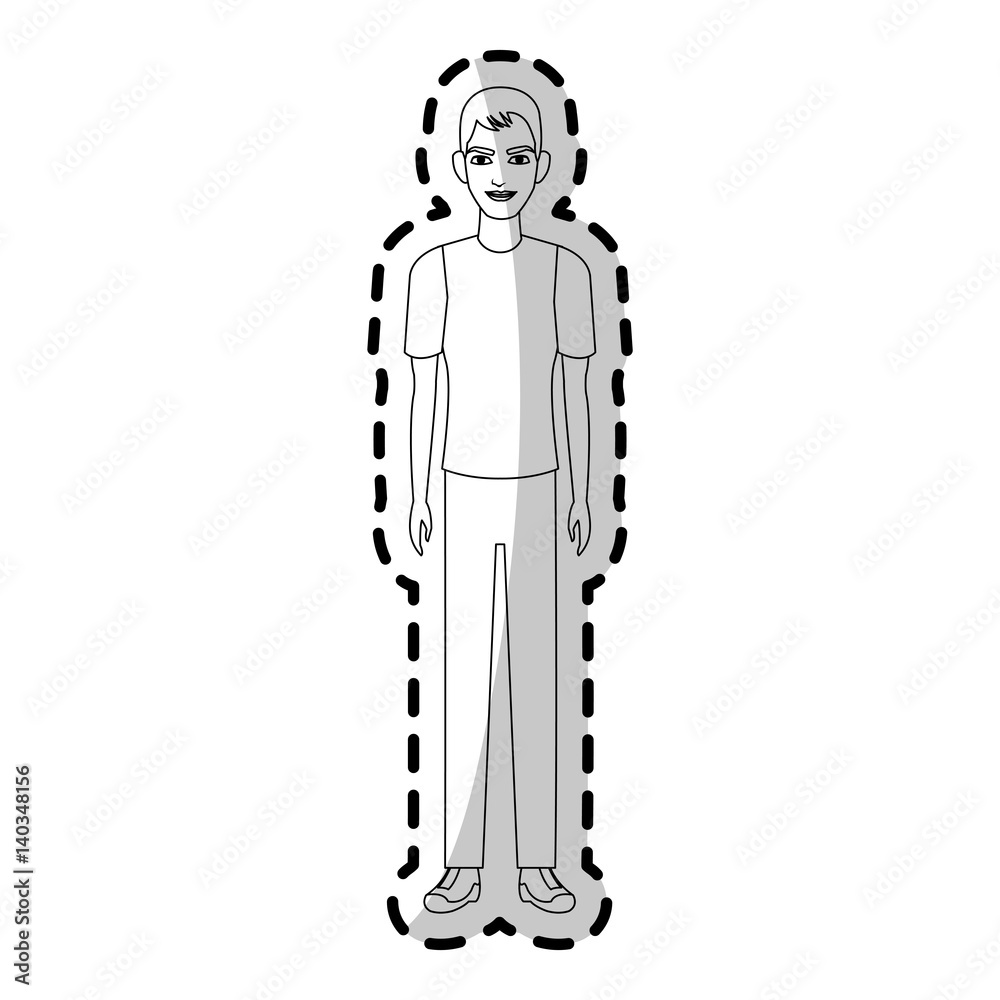 young handsome man wearing t shirt icon image vector illustration design young handsome man wearing t shirt icon image vector illustration design