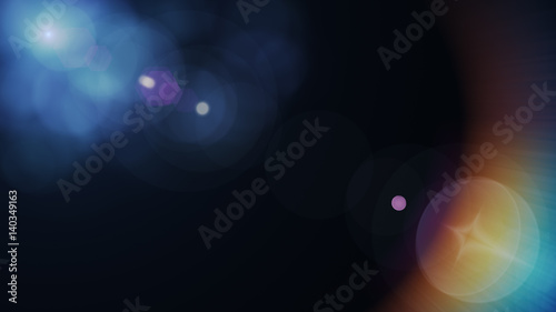 abstract of lighting digital lens flare in dark background