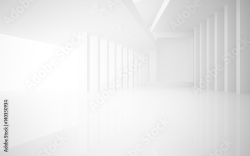 Obraz na płótnie Abstract white interior with future columns and decor in the form of stars. Architectural background. 3D illustration and rendering w salonie