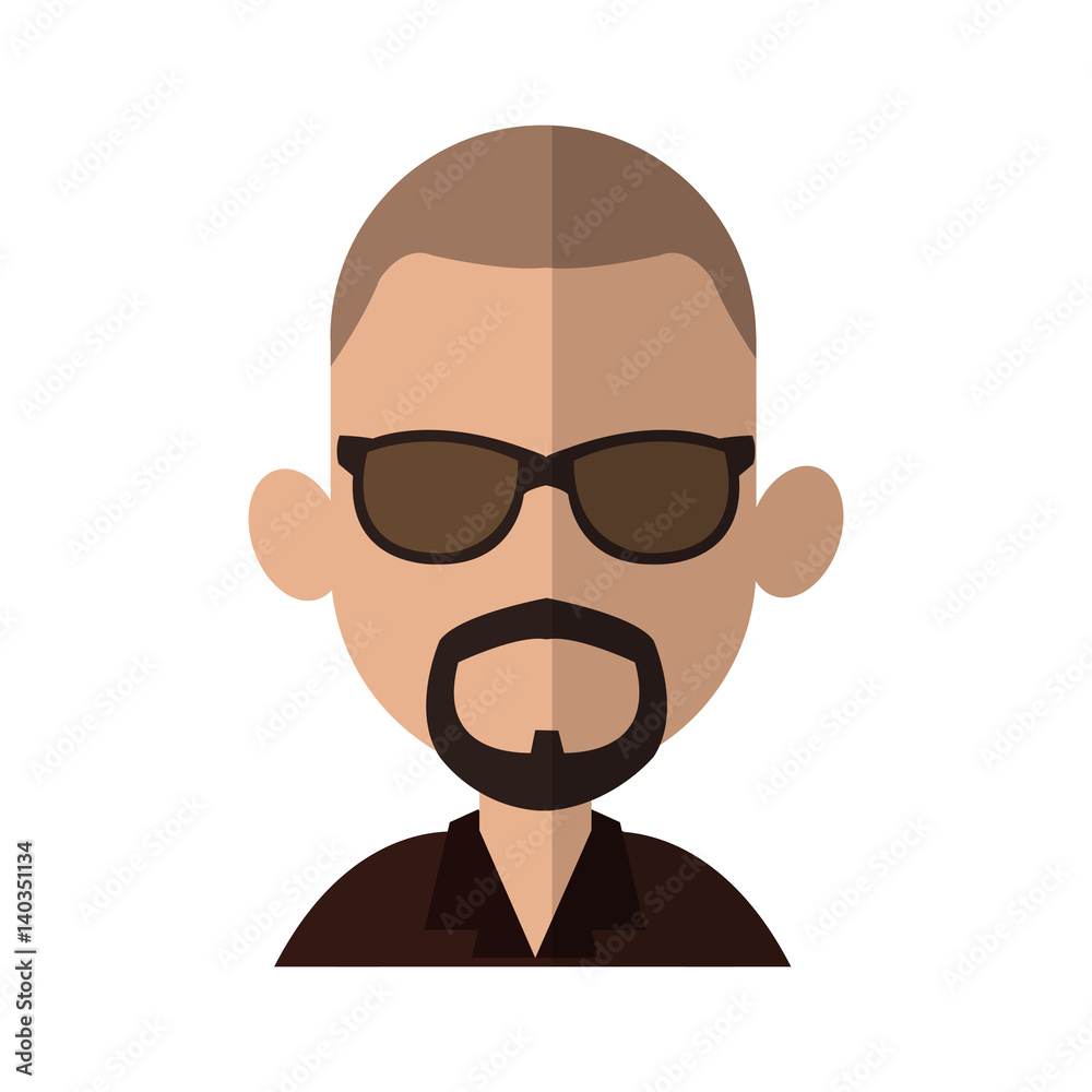 man wearing sunglasses over white background. colorful design. vector illustration
