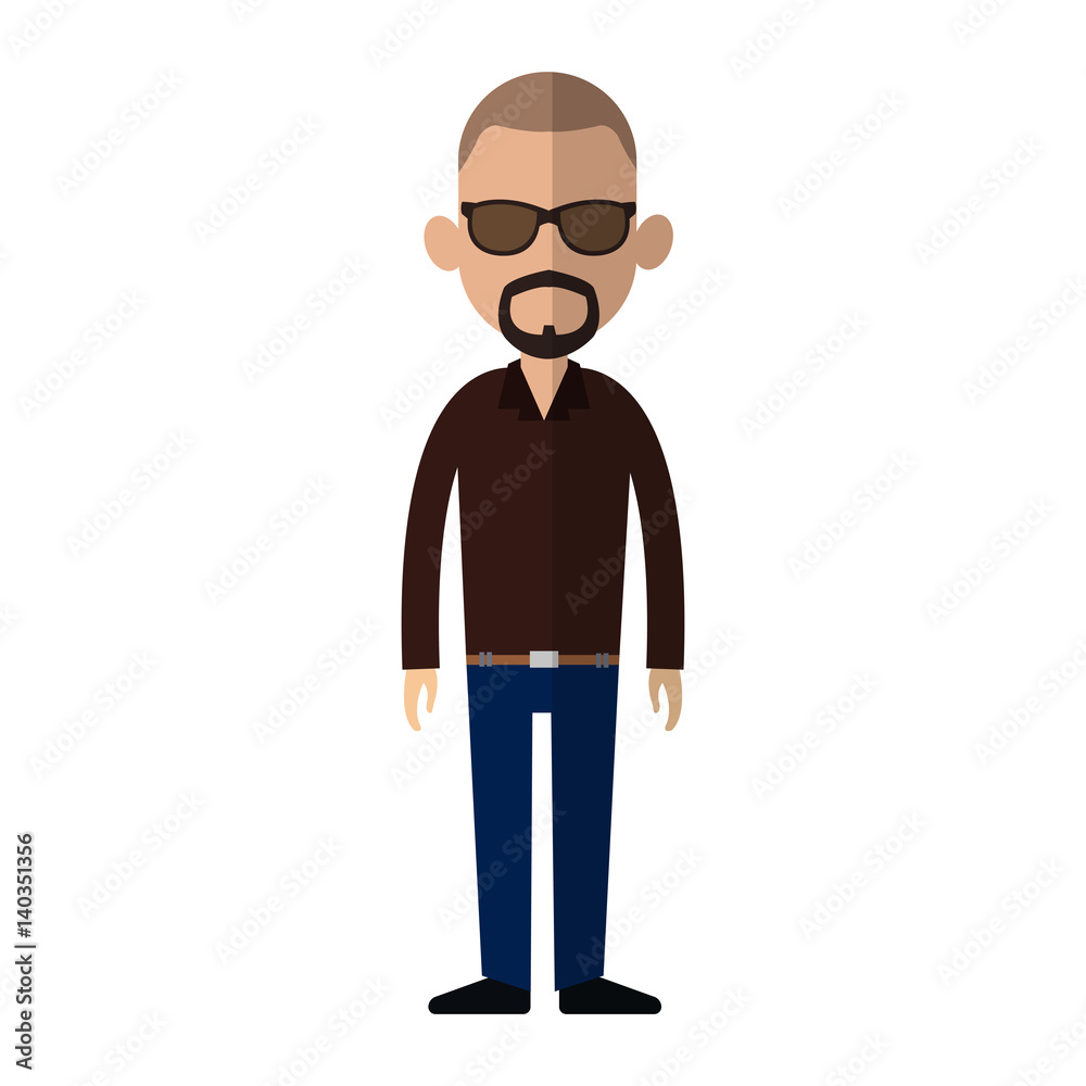 man wearing sunglasses over white background. colorful design. vector illustration man wearing sunglasses over white background. colorful design. vector illustration
