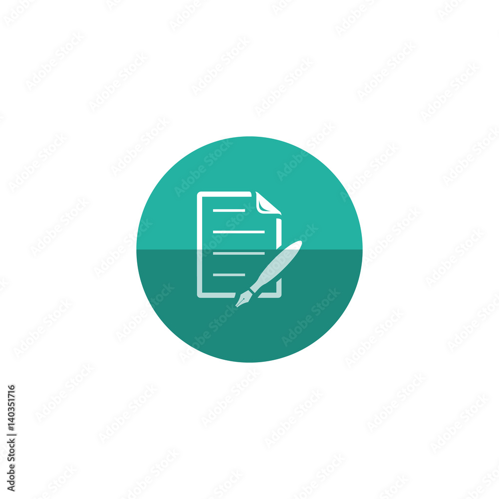 Circle icon - Letter quill pen Circle icon - Letter quill pen