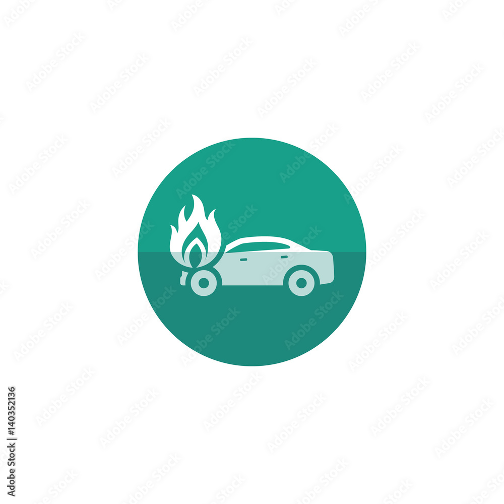 Circle icon - Car on fire