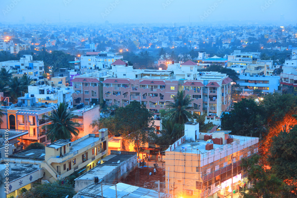 BANGALORE, INDIA - Dec 14: Bangalore city is fifth largest urban area in India on December 14, 2015.