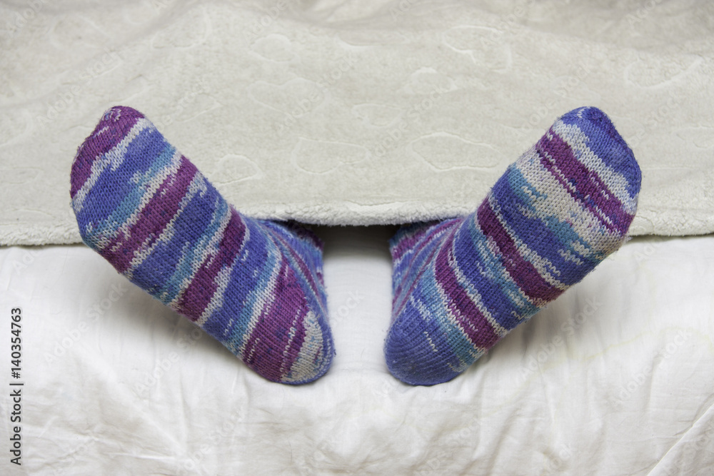 Man in soft knitted socks Man in soft knitted socks