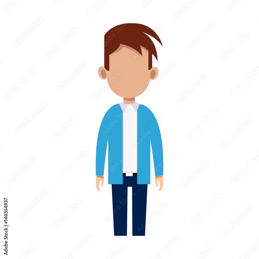 man cartoon icon over white background. colorful design. vector illustration