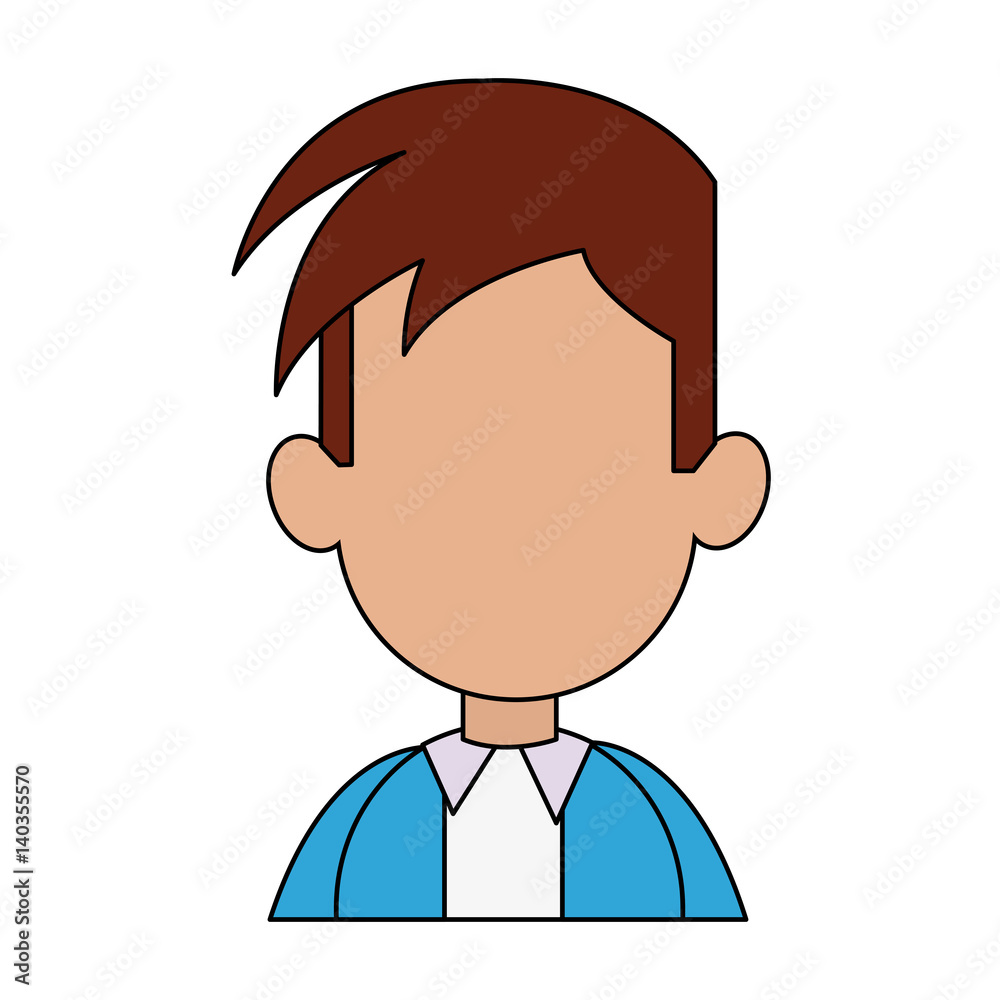 man with blue jacket cartoon icon image vector illustration design