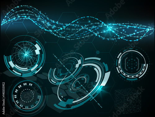 vector illustration of high technology elements