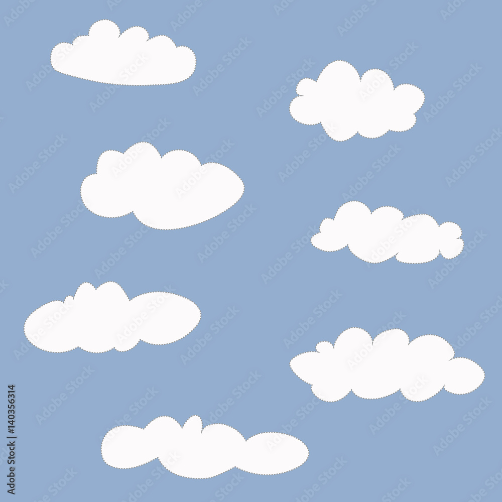 Naklejka Zestaw ikon ładny chmury