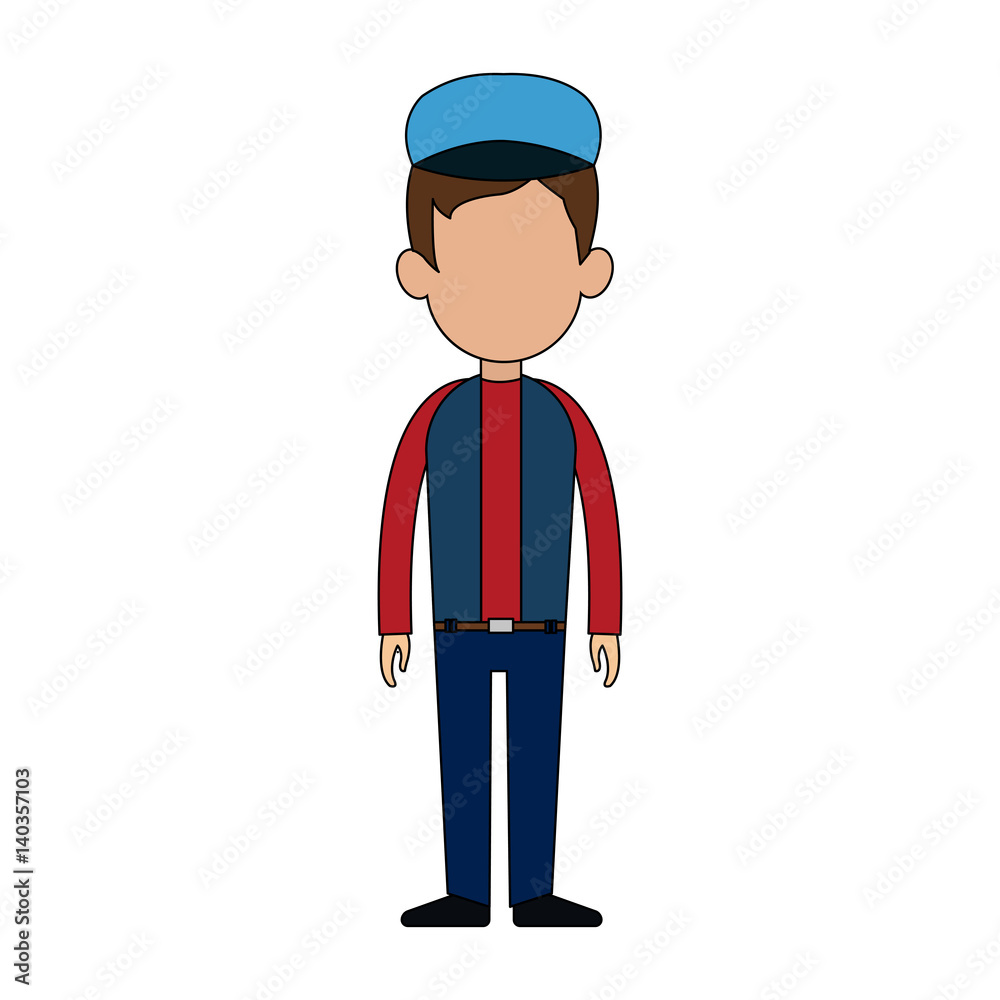faceless man with blue baseball cap cartoon icon image vector illustration design faceless man with blue baseball cap cartoon icon image vector illustration design
