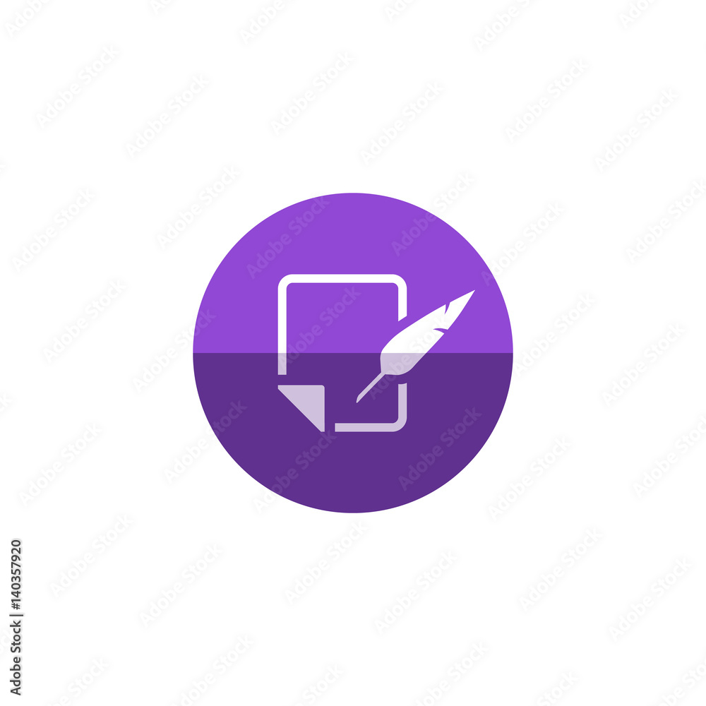 Circle icon - Letter quill pen Circle icon - Letter quill pen