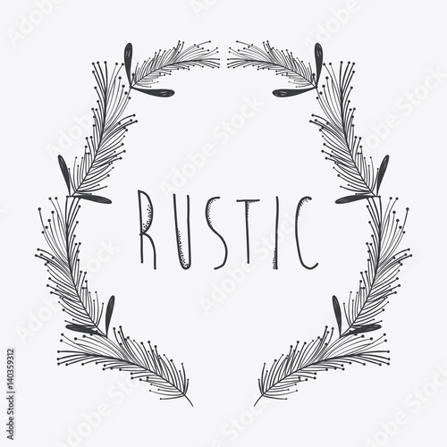 gray rustic emblem branches icon