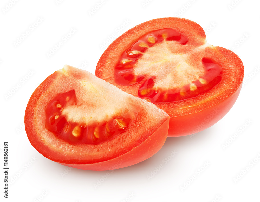 Isolated Tomato. Fresh Tomato slices isolated on white, with clipping path Isolated Tomato. Fresh Tomato slices isolated on white, with clipping path