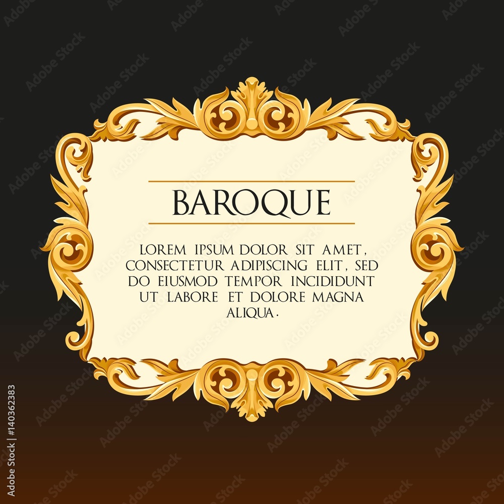 Vector baroque frame